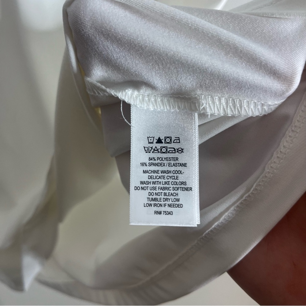 Tommy Bahama Size Medium Golf White Palm Collar Polo Shirt Performance K12 - Picture 4 of 6